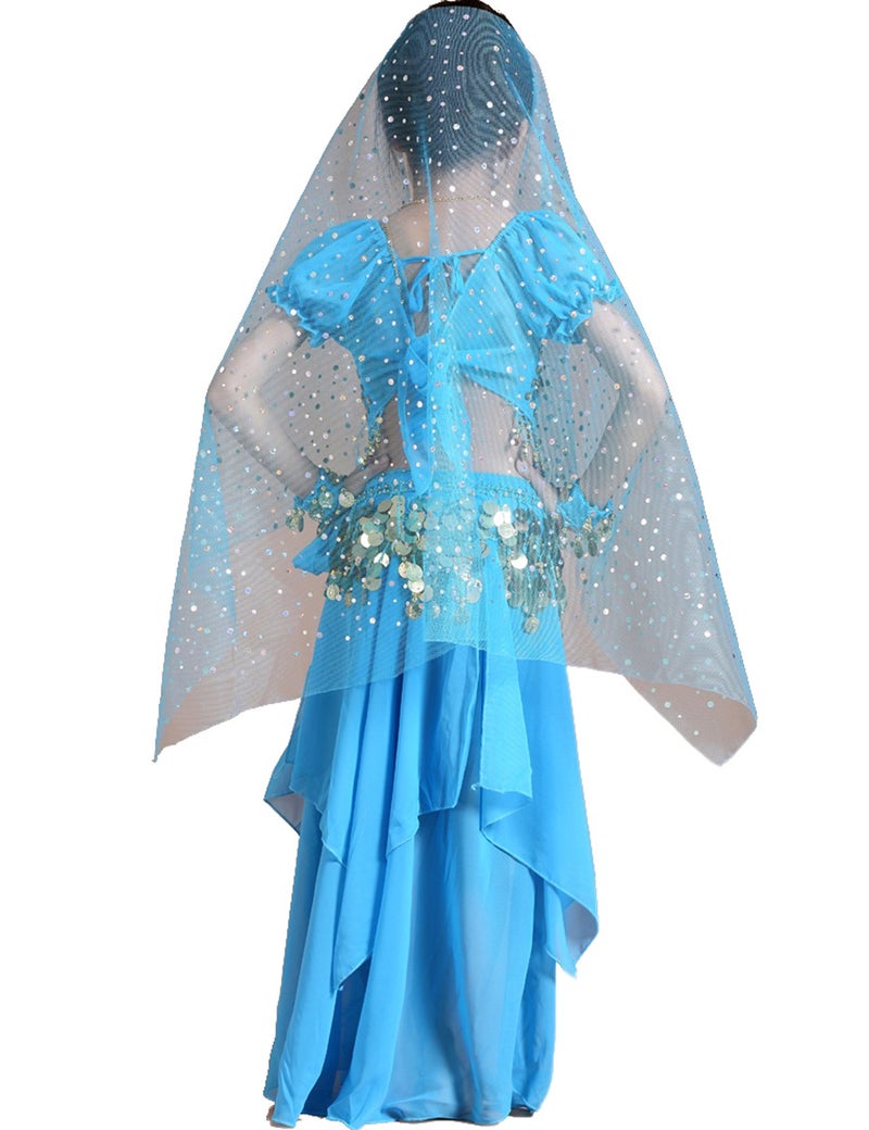 Astage Girls Princess Costume Halloween Dance Sets Sky Blue L 11 to 13 Years - Image 2